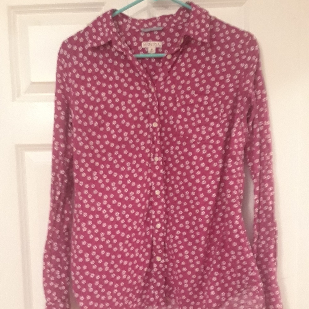Cute pink button down!